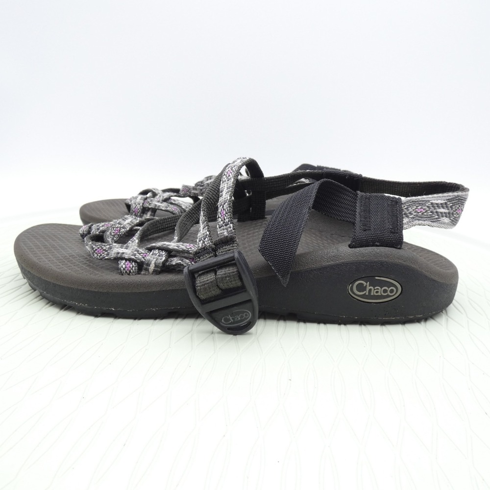 Chaco Z Cloud X2 Womens US 9 Hiking Sandals Gray Purple Toe Loop Adjustable